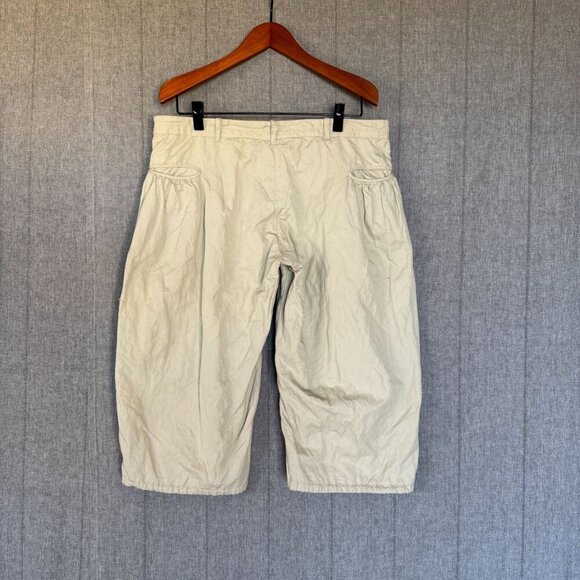 Vintage Y2k Max Studio Tan Cotton Low Rise Wide Leg Tie Hem Cargo Capri Pants - Picture 7 of 17